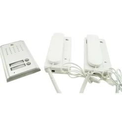 KIT CITOFONO BIFAMILIARE CORNETTA PULSANTE APRI CANCELLO 2 CITOFONI RL3208AA