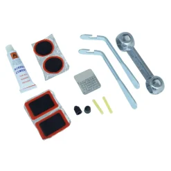 KIT COMPLETO RIPARAZIONE GOMMA BICI BICICLETTA BIKE PNEUMATICO FORO BUCATURA