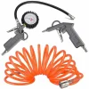KIT COMPRESSORE DOPPIA PISTOLA SOFFIAGGIO ARIA COMPRESSA TUBO 5MT MANOMETRO 3PZ