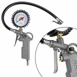 KIT COMPRESSORE DOPPIA PISTOLA SOFFIAGGIO ARIA COMPRESSA TUBO 5MT MANOMETRO 3PZ