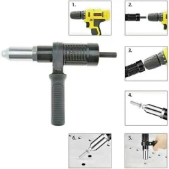 KIT CONVERSIONE DA TRAPANO AVVITATORE A RIVETTATRICE CON IMPUGNATURA TESTINE