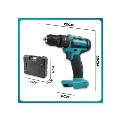 KIT DA 100 PEZZI COMPLETO DI ATTREZZI CON TRAPANO AVVITATORE A BATTERIA VALIGIETTA