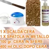 KIT DEPILAZIONE BRASILIANA SCALDA CERA SPATOLA OLIO SFERE PERLE CERETTA INDOLORE