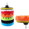 KIT DI 6 SPUGNE DISCO VELCRO LUCIDANTE CON ADATTATORE PER LUCIDATURA AUTO 3 5 6"