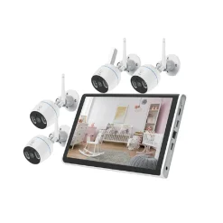 KIT DI 4 TELECAMERE SORVEGLIANZA WIFI IP66 CON SCHERMO NVR 10.1" TV-6125HE 8+4