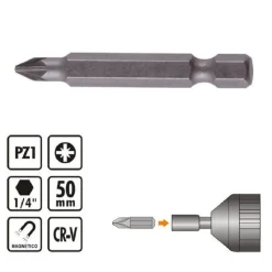 KIT DI BITS 3 PZ BIT INSERTI PER AVVITATORE 50MM GAMBO 1/4" MAGNETICO CR-V 91935