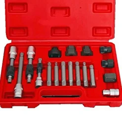 KIT DI CHIAVI PER SMONTAGGIO PULEGGIA E ALTERNATORE MOTORE AUTO 18 PEZZI VALIGIA