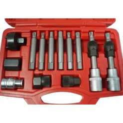 KIT DI CHIAVI PER SMONTAGGIO PULEGGIA E ALTERNATORE MOTORE AUTO 13 PEZZI