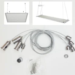 KIT DI FISSAGGIO PER PANNELLI LED A SOSPENSIONE SOFFITTO CAVETTO CORDINO FILO