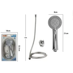 KIT DOCCETTA DOCCINO MULTIGETTO SOFFIONE DOCCIA BAGNO CON LACCIO 1,8MT STAFFA 69328