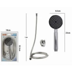 KIT DOCCETTA DOCCINO ROTONDO SOFFIONE BAGNO DOCCIA CON LACCIO 1,8MT STAFFA 69296