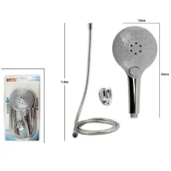 KIT DOCCETTA DOCCINO SOFFIONE TONDO DOCCIA CON LACCIO 1,8MT STAFFA 69110 BAGNO