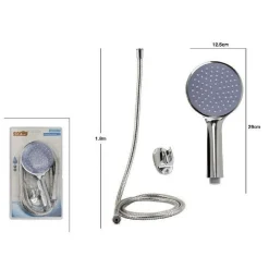 KIT DOCCETTA DOCCINO SOFFIONE TONDO DOCCIA BAGNO CON LACCIO 1,8 MT STAFFA 69096