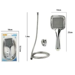 KIT DOCCETTA DOCCINO SOFFIONE DOCCIA BAGNO LACCIO 1,8 MT STAFFA 59171 QUADRATA