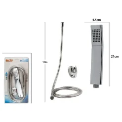 KIT DOCCETTA DOCCINO SOFFIONE RETTANGOLARE DOCCIA BAGNO 69088 LACCIO 1,8MT STAFFA