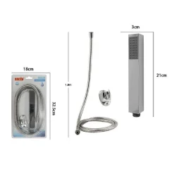 KIT DOCCETTA DOCCINO SQUADRATA BAGNO SOFFIONE DOCCIA LACCIO 1,8 MT STAFFA 69302