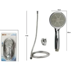 KIT DOCCETTA DOCCINO TONDO SOFFIONE DOCCIA CON LACCIO 1,8MT STAFFA 69061 BAGNO