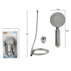 KIT DOCCETTA DOCCINO TONDO SOFFIONE DOCCIA CON LACCIO 1,8 MT STAFFA BAGNO 69071