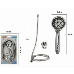 KIT DOCCETTA ROTONDA DOCCINO SOFFIONE DOCCIA CON LACCIO 1,8MT STAFFA BAGNO 69300