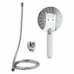 KIT DOCCETTA TONDA DOCCINO SOFFIONE DOCCIA CON LACCIO 1,8 MT STAFFA 59173 BAGNO