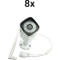 KIT DVR WIRELESS WIFI 8 CANALI SISTEMA REGISTRAZIONE CCTV HD 8 TELECAMERE Q-S8I