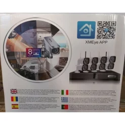 KIT DVR WIRELESS WIFI 8 CANALI SISTEMA REGISTRAZIONE CCTV HD 8 TELECAMERE Q-S8I