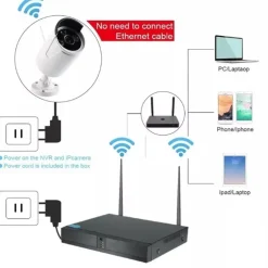 KIT DVR WIRELESS WIFI 8 CANALI SISTEMA REGISTRAZIONE CCTV HD 8 TELECAMERE Q-S8I