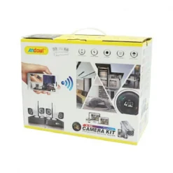 KIT DVR WIRELESS WIFI 4 CANALI SISTEMA REGISTRAZIONE CCTV HD 4 TELECAMERA Q-S4I