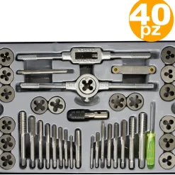 KIT FILIERA 40 PZ PROFESSIONALE MASCHI E FEMMINE KIT FILIERE 40 PZ IN VALIGIA