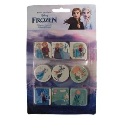 KIT GOMME PER CANCELLARE 9PZ SAGOMATE TEMA FROZEN CANCELLERIA PER BAMBINE SCUOLA 955340