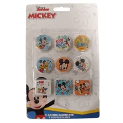 KIT GOMME PER CANCELLARE 9PZ SAGOMATE TEMA TOPOLINO CANCELLERIA PER BAMBINI SCUOLA 955319