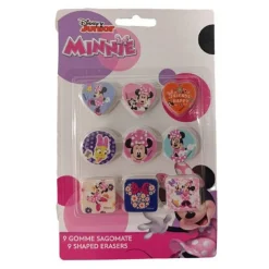 KIT GOMME PER CANCELLARE 9PZ SAGOMATE TEMA MINNIE CANCELLERIA PER BAMBINE SCUOLA 955333