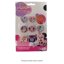 KIT GOMME PER CANCELLARE 9PZ SAGOMATE TEMA MINNIE CANCELLERIA PER BAMBINE SCUOLA 955333