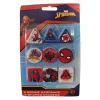 KIT GOMME PER CANCELLARE 9PZ SAGOMATE TEMA SPIDERMAN CANCELLERIA PER BAMBINI SCUOLA 955326