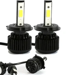 KIT H4 LAMPADE A LED CREE FULL LED 2600 LUMEN 6000K DIGITALE 12V 24V 24W AUTO