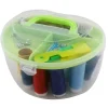 KIT IN PLASTICA A FORMA DI CUORE PER CUCIRE DA VIAGGIO NECESSARY KIT CUCITO