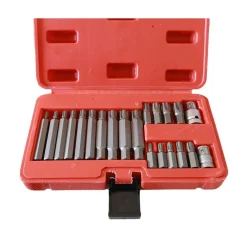 KIT INSERTI CHIAVI BUSSOLE CHIAVI TORX SET 21 PZ HEX 1/2" 3/8" PROFESSIONALE