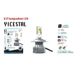KIT LAMPADINE A LED AUTO H4 38W LUCE FREDDA 6000K 12V 9000 LUMEN MAXTECH Y1-H4
