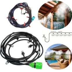 KIT NEBULIZZATORE AD ACQUA NEBULIZZAZIONE GAZEBO OMBRELLONE GIARDINO 15 METRI