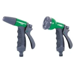 KIT PER IRRIGAZIONE GIARDINO DOPPIA 2 PISTOLA DOPPIO GETTO D'ACQUA ANNAFFIARE