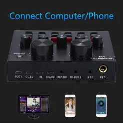 KIT PER REGISTRAZIONE AUDIO CON EFFETTI SONORI LIVE SCHEDA E MICROFONO SUPPORTO
