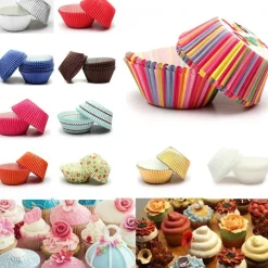 KIT PIROTTINI CARTA OLEATA CUPCAKE CASES PER STAMPI TORTA MUFFIN COLORI MISTI