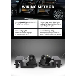 KIT PROIETTORE LED ANGEL ILLUMINAZIONE PORTIERE ANTERIORI AUTO LUCE LED BIANCA