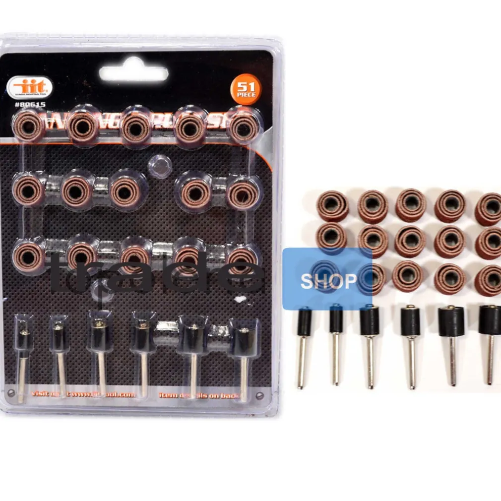 KIT 51pz ACCESSORI MINI TRAPANO DREMEL MODELLISMO TAMBURO LEVIGATURA LEVIGA