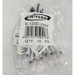 KIT 10PZ CONNETTORE ALIMENTAZIONE FLESSIBILE STRIP LED 220V 8MM 3535 S-120D-220V