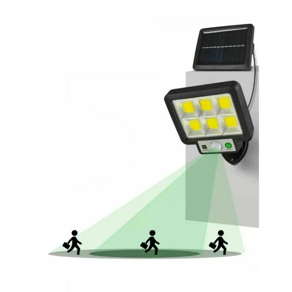 KIT 4PZ FARO SOLARE LED CON PANNELLO FARETTO SENSORE DI MOVIMENTO 96 LED COB T09