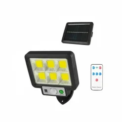 KIT 4PZ FARO SOLARE LED CON PANNELLO FARETTO SENSORE DI MOVIMENTO 96 LED COB T09