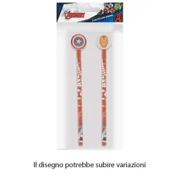 KIT 2PZ MATITE CON GOMMA ROTONDA GRAFICA AVENGERS PER DISEGNO SCUOLA BAMBINI 960733