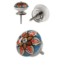 KIT 2PZ POMELLI MOBILI CASSETTI POMELLO IN CERAMICA 40MM DECORI ASSORTITI 843020