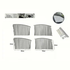 KIT 4PZ TENDA TENDINA PARASOLE PROTEGGI SOLE RAGGI UV MAGNETICA AUTO GRIGI 70170
